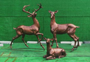 玉樹(shù)銅小鹿雕塑批發(fā)，鍛造工藝，小鹿銅雕塑承接