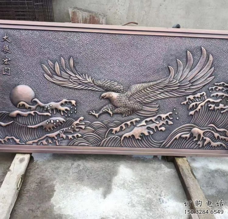 臨沂老鷹浮雕訂做，景區(qū)雕塑，鍛銅動(dòng)物浮雕定價(jià)