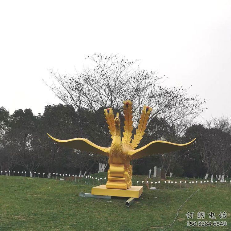 商洛鳳凰雕塑選用，美陳雕塑，鑄銅鳳凰雕塑工藝廠家