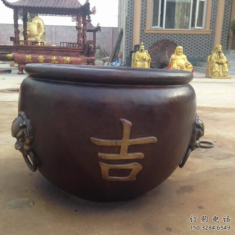 阿里吉字銅缸雕塑-青銅鑄造 阿里吉字銅缸雕塑-青銅鑄造