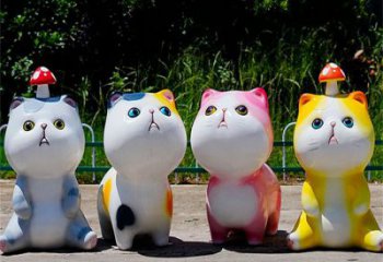 濟(jì)寧房地產(chǎn)貓咪雕塑，仿古動漫雕塑，公園動物制造