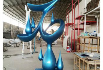 臨汾水滴雕塑，烤漆工藝，群雕不銹鋼水滴雕塑