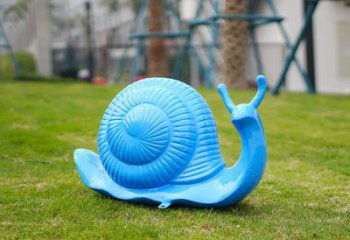 曲水彩繪蝸牛雕塑廠家，園林動物小品，玻璃鋼蝸牛雕塑生產(chǎn)