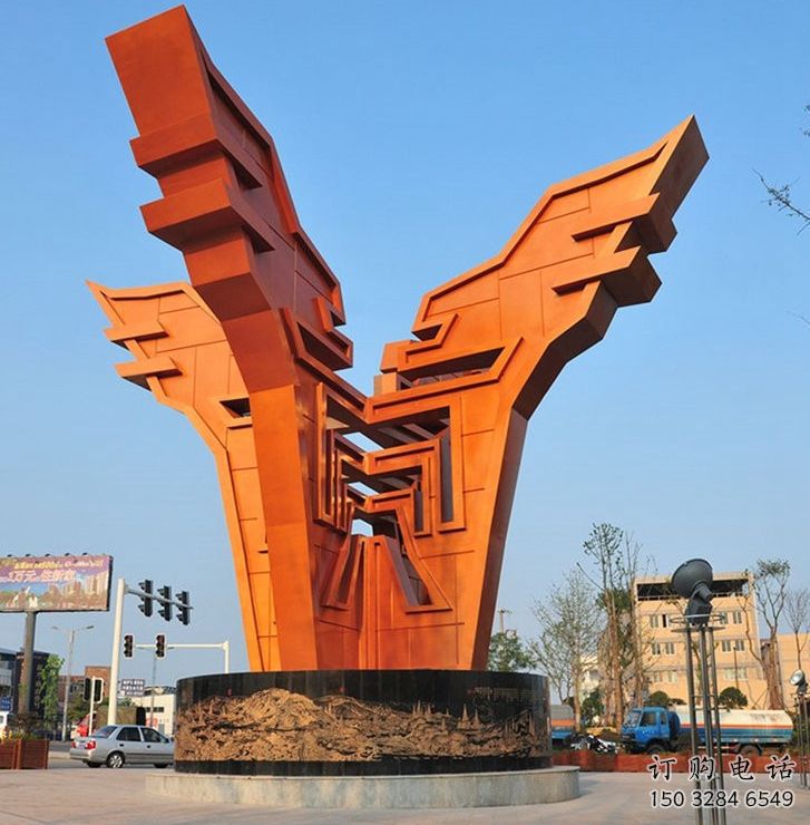 渝北城市精神堡壘雕塑，抽象建筑元素，廣場(chǎng)景觀雕塑小品
