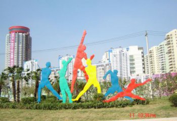 西湖投籃雕塑，剪影工藝制作，不銹鋼體育人物雕塑
