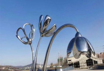 雙橋百合花雕塑承接，城市裝飾，大型不銹鋼百合花雕塑公司