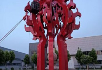 九龍坡火球雕塑，精神堡壘火球雕塑落地展示