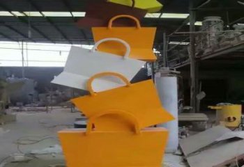 江北烤漆挎包雕塑制造商，室外軟裝，景觀挎包雕塑制作