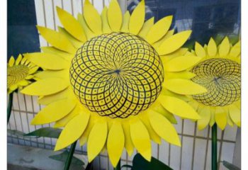 雙橋抽象花籃雕塑展品，小區(qū)雕塑，葵花花籃雕塑工程制作精選