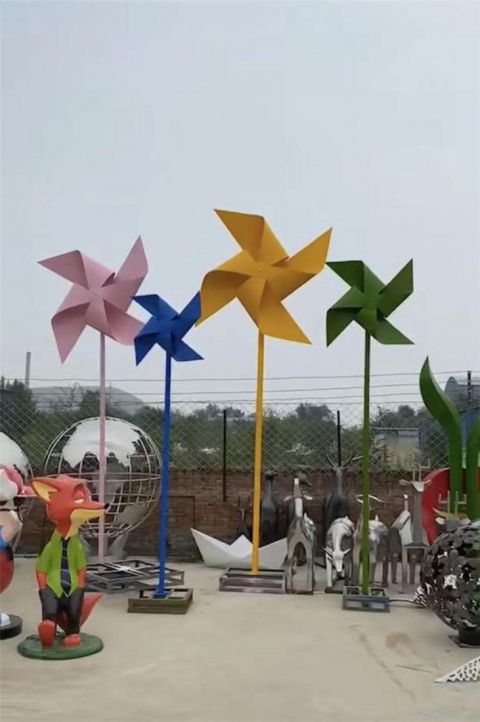 草地風(fēng)車雕塑 現(xiàn)代校園旋轉(zhuǎn)雕塑 大型旋轉(zhuǎn)雕塑